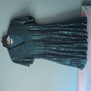 Ricarica Emarld green Sequin Sparlkly Christmas  dress